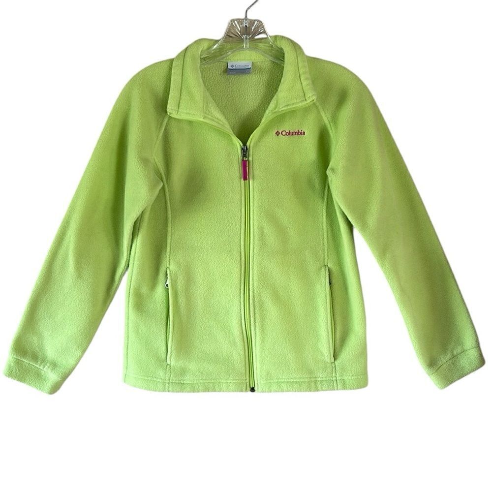 Columbia Girls Neon Yellow Full Zip Fleece Jacket